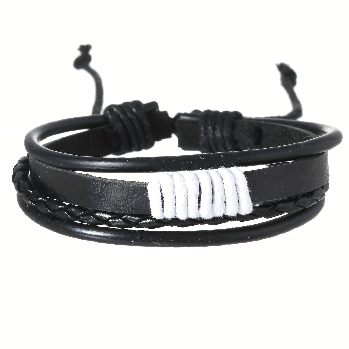 8pcs Couple's Knot Faux Leather Bracelets Set